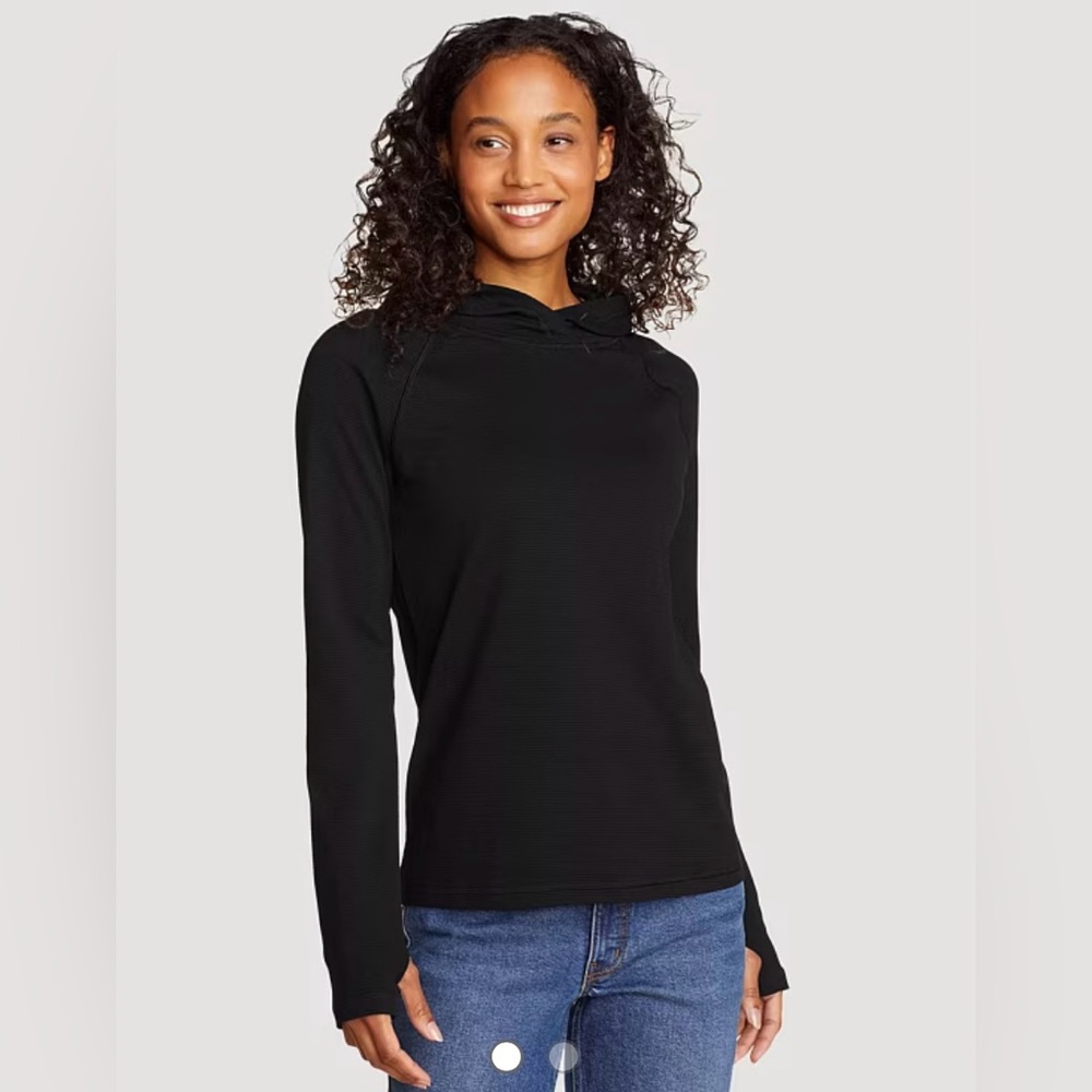 Eddie Bauer Women's Black Reheat Thermal Hoodie New with Tags